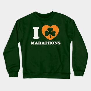 St Patricks Day Running Marathon Irish Runner Shamrock Crewneck Sweatshirt